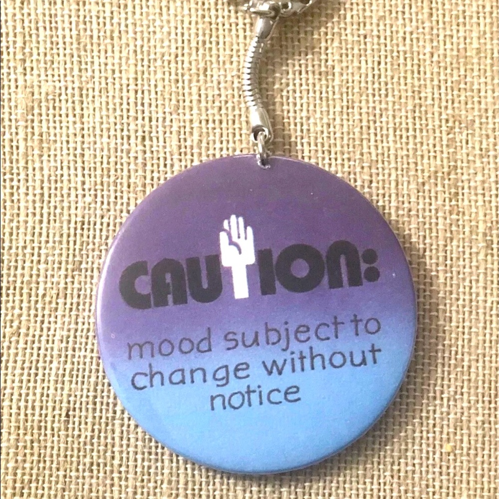Vintage Moody Humor Funny Round Metal Keychain